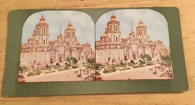 Vintage Stereoview Card Cathedral Of Mexico Plaza Mayor Mexican Architecture Htf • $15.99