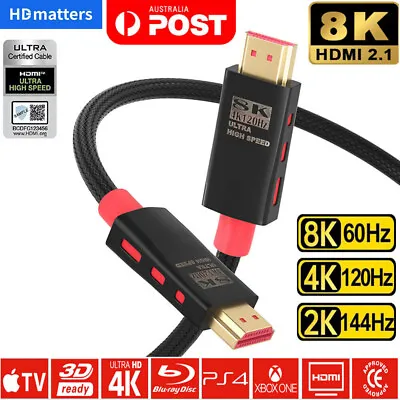 Premium HDMI Cable V2.1 V2.0 8K 4K Ultra HD XBOX PS4 PS5 TV High Speed HEC EARC • $8.99