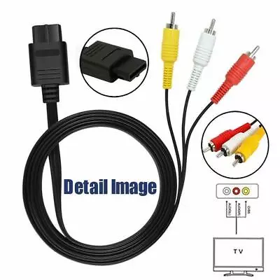 FOR NINTENDO 64 N64 AV AUDIO VIDEO A/V CABLE CORD WIRE TV GAME HTE CABLE 6ft New • $10.91