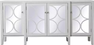 Credenza Sideboard Transitional White Mirror Solid Wood • $1789