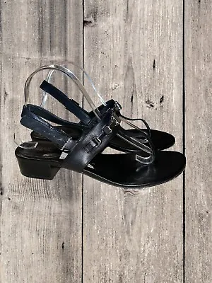Michael Kors Charlton Thong Sandals Black Leather Women’s Size 9M • $39