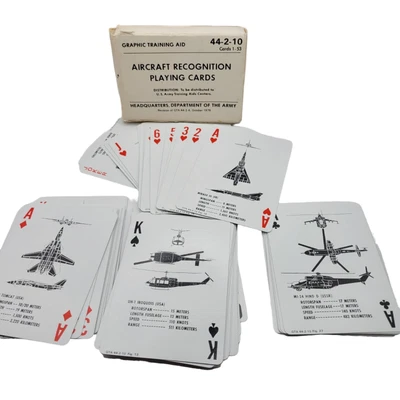 $14.99 • Buy 1979 Aircraft Recognition Playing Cards Graphic Training Aid 44-2-6 Cards 1-53