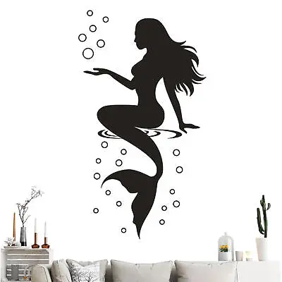 Mermaid Wall Decals Wall Decor Sticker Decal Under The Sea Decor PVC Decals • $9.79