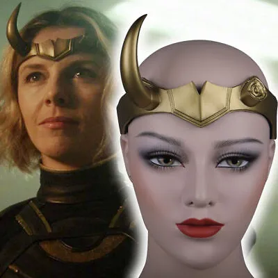 Female Loki Crown Horns Cosplay Headgear Helmet Superhero Headwear Props PVC • £16.80