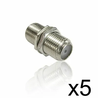 5x V17-003B  F Female – F Female Coupler/ Joiner SKY Cable Adapter F Connector • £4.95