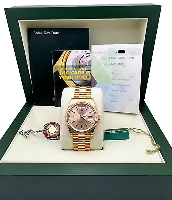 Rare Rolex President 118238 Champagne 18K Yellow Gold Box Paper With STICKERS • $29995