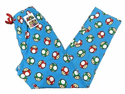 Super Mario Bros Mushrooms Pajama Pants Men’s Small New • $19.99