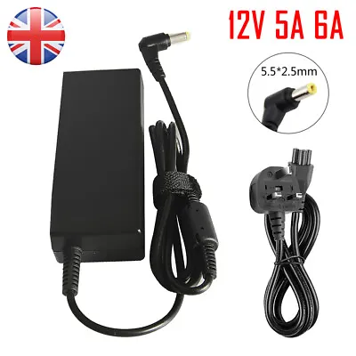 AC DC 12V 5A 6A Power Supply AC Adapter Charger Transformer For LED Strip Lights • £11.49