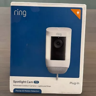 Ring Spotlight Cam Pro Plug-in Wireless Outdoor Security Video Camera White • $348.88