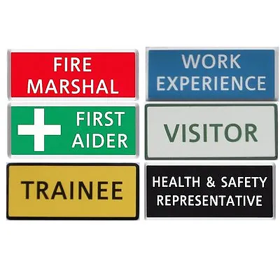 £3.75 • Buy Engraved Name Badges - Health & Safety, First Aider, Fire Marshal, Fire Officer