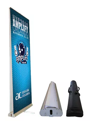 Banner Stand - 33 Inch Wide DOUBLE-SIDED With PRINT • $163