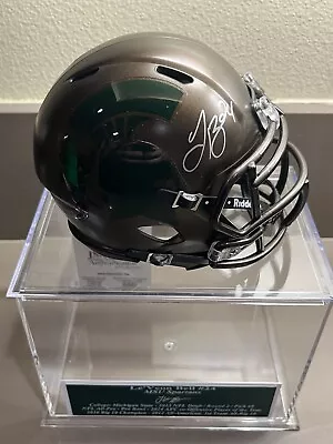 LeVeon Bell Autographed Inscribed Michigan State Spartans Schutt Mini Helmet JSA • $125