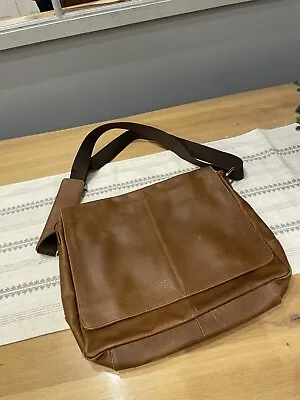 Marks And Spencer Tan Leather Laptop Bag • £35