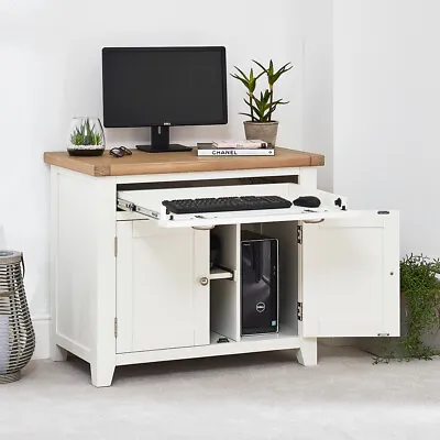 £479 • Buy Cheshire White Painted Hideaway Computer Desk - Home Office Cupboard - CW54