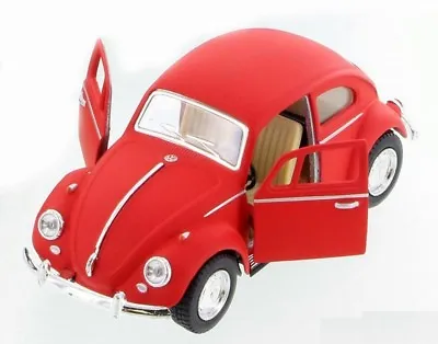 New 5  Kinsmart 1967 VW Volkswagen Beetle Matte Diecast Model Toy 1:32 Red  • $8.08