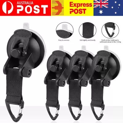 Heavy Duty Suction Cup Anchor With Securing Hook Tie Down For Car Camping Tarp • $13.89