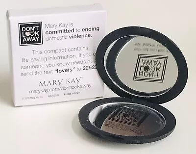 New In Box Mary Kay Don't Look Away Black Mirrored Round Compact ~ Fast Ship • $8.50