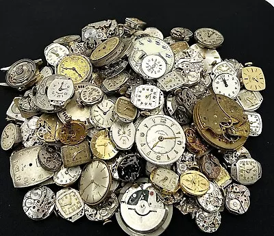 Vtg Manual Wind/Automatic 40-60 Steampunk Swiss USA Watch Movements Lot • $60