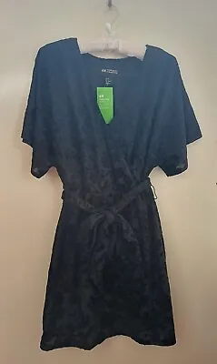 H&M Conscious Collection Black Velvet Belted Party Dress Size 8 • £20