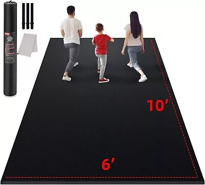 Large Exercise Mat For Home Workout 10'x6' 9'x6' 8'x6' 7'x5' 6'x4' 7mm Extra • $388.63