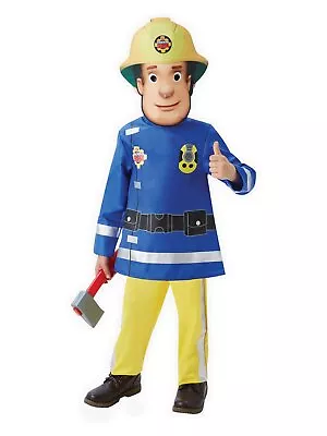 Fireman Sam Costume Toddlers Official Boys W Hat Mask Toy Axe Reflective Trim • $49.85