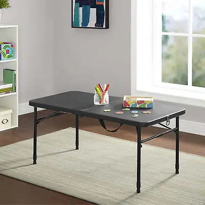 40 L X 20 W Plastic Adjustable Height Fold-in-Half Folding Table Rich Black • $32.28