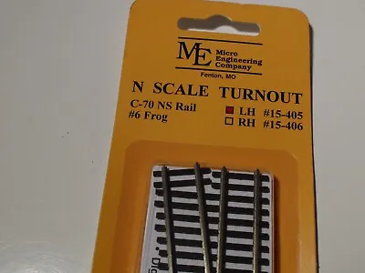 N Scale Micro Engineering 15-405  Code 70 # 6 Left Turnout LH • $33.50