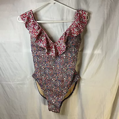 J Crew Women’s Floral Multicolor  One Piece Bathing Swimsuit Size 4. • $19.99