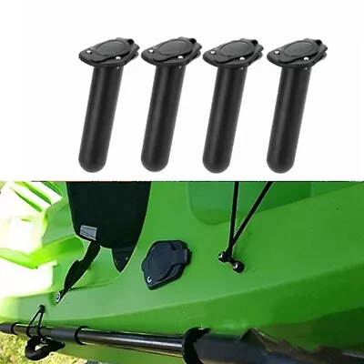 4PCS Flush Mount Fishing Boat Rod Holder Bracket With Cap Cover For Kayak Pole • £15.87