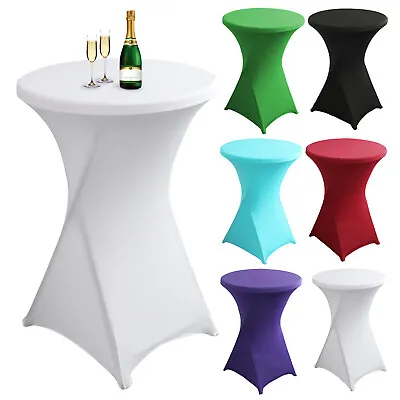 $12.99 • Buy Cocktail Table Cover Spandex Stretch Fitted Tablecloth For Round Highboy Bar 43 