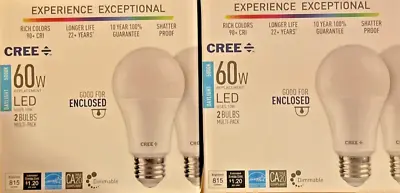 4 Bulbs Cree Exceptional Series 60W Day Light (5000K) A19 Dimmable LED The Best! • $22.48