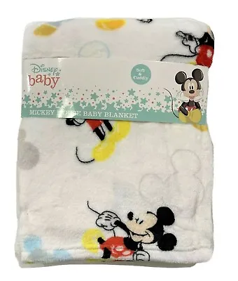 Blanket Plush - Disney Mickey Boys - White - Baby Toddler Crib Bed • $20.98