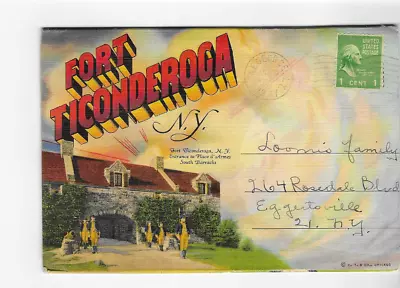 Vintage-postcard Folder-fort Ticonderoga New York • $2.25