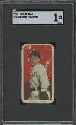 1909 T206 Joe Mcginnity Poor Hof Polar Bear Sgc 1 Baseball Newark Indians • $192