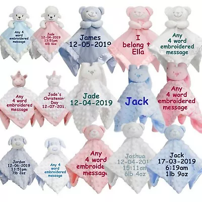 Personalised Comfort Blanket Comforter Baby Shower Birthday Christening Gift  • £9.99