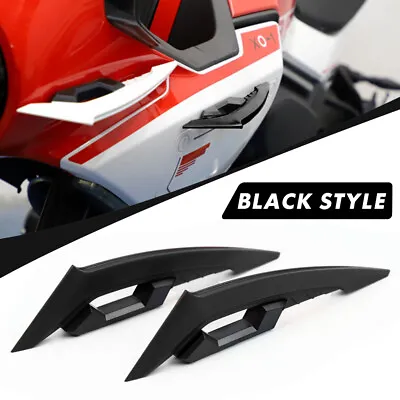 Black Universal Motorcycle Winglet Aerodynamic Spoiler Wing Adhesive Decoration • $10.39