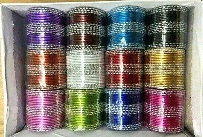 Pyasa Indian Kids Metal Bangles Red Blue Black Gold Magenta Purple White Green • $7