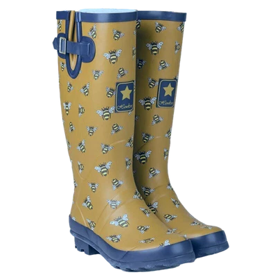£24.95 • Buy Ladies Wellies Wellington Boots Waterproof Festival Wide Bumble Bee Rain Boots