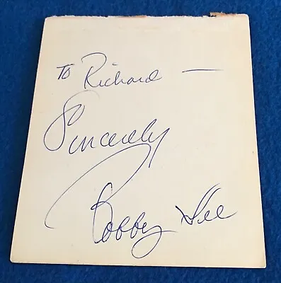 Bobby Vee Signed Autograph Book Page 1960's Twickenham Studios • $19.99