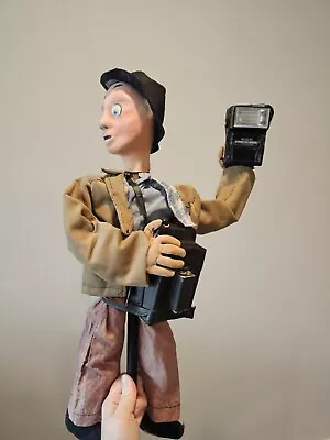 Vintage Paper Mache Stick Puppet Reporter Camera • $35