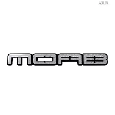 Griben Car Emblem Metal Matte Chrome Badge 70348 Lettering Moab Desert • $21.50