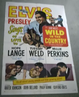 Wild In The Country Original 1sh Movie Poster 1sh 1961 Elvis Presley Sings • $263.99