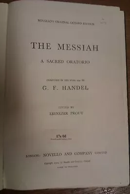 G F Handel: The Messiah (Prout): Music Score • £6