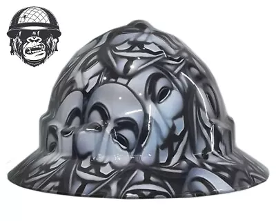 Custom Hydrographic Safety Hard Hat Mining ANONYMOUS PRO CHOICE WIDE BRIM • $85