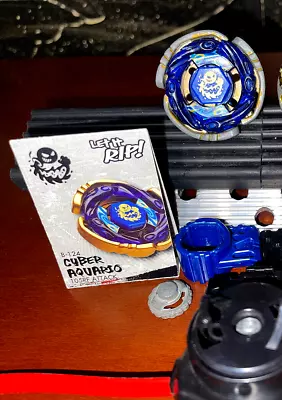 100% Original HASBRO TOMY Beyblade CYBER AQUARIO 105RF B-124 - METAL MASTERS!! • $25