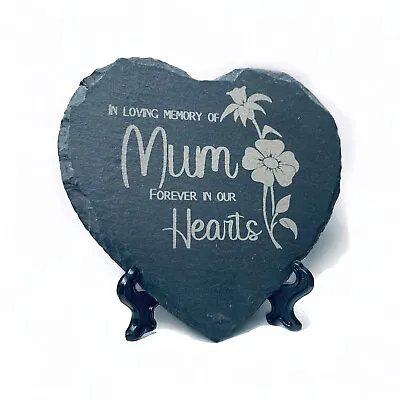 Memorial Grave Marker Mum Engraved Slate Stone Personalised Nan Dad Mom Heart • £8.09