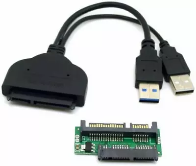 Cablecc 1Set USB 3.0 To SATA 22Pin & SATA To Micro SATA Adapter For 1.8  2.5  Ha • $13.10