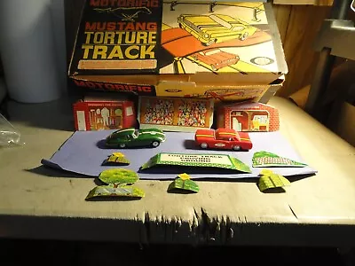 1966 Ideal Motorific Mustang Torture Track Set With  Mustang & Jaguar With Box • $139.50