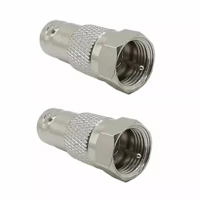 2 Pcs BNC Female To F Type Male Coax Coaxial Cable Adapter Connector CCTV Lot • $6.75