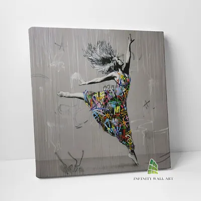 GIRL WOMAN DANCER Graffiti Canvas Art Wall Art Print Picture Banksy Decor -D380 • £13.76